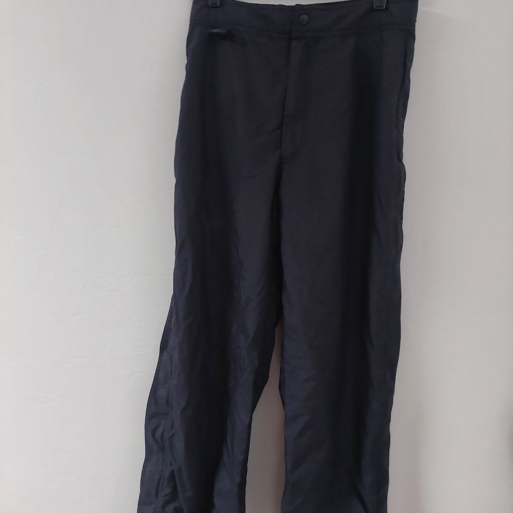Rawik Outerwear Black Pants Ski Snow Waterproof Women Size M Side Zip Snap Butto